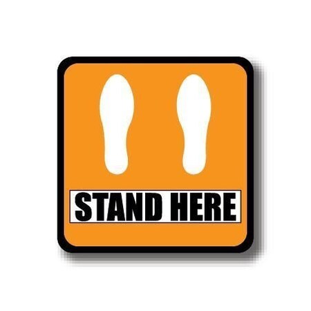 Ergomat 20in SQUARE SIGNS Stand Here DSV-SIGN 400 #2910 -UEN